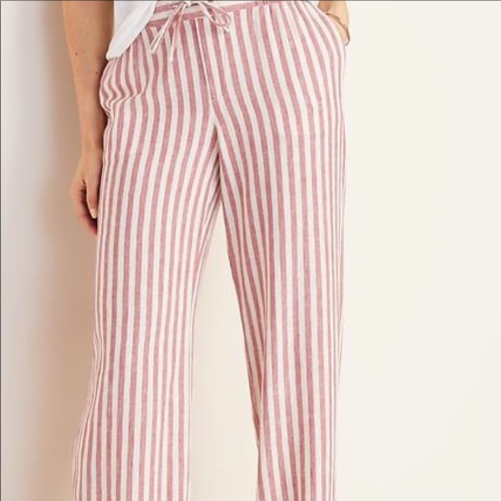 Old Navy Red Stripes Linen Pants